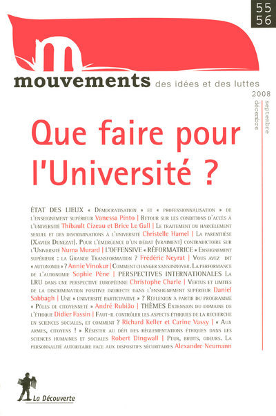 Revue Mouvements numéro 55/56 Que faire pour l'Université ?