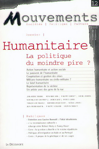 Revue Mouvements numéro 12 Humanitaire - La politique du moindre pire ?