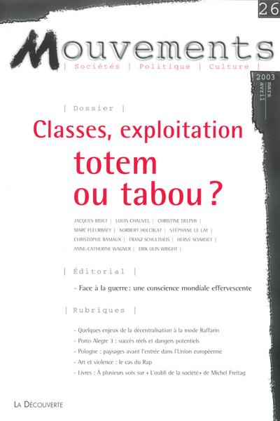 Revue Mouvements numéro 26 Classes, exploitation : totem ou tabou ?