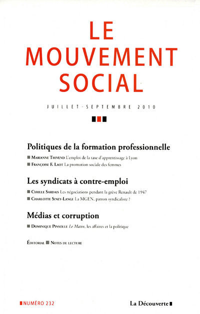 Le mouvement social numéro 232 Politiques de la formation professionnelle