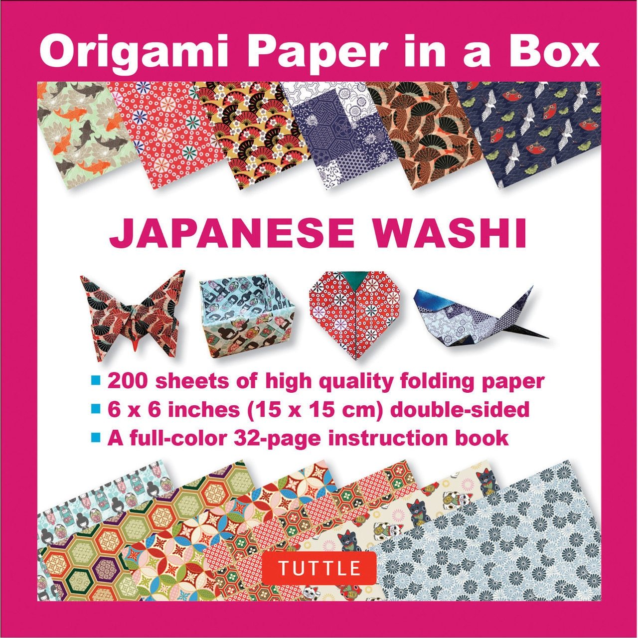 Origami Paper in a Box 200 Sheets Double Sided /anglais