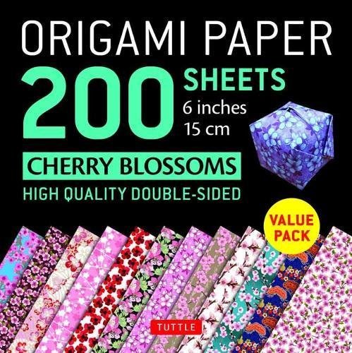 Origami Paper 200 sheets Cherry Blossoms 6" 15 cm /anglais
