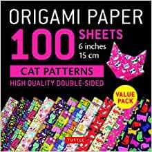 Origami Paper 100 Sheets Cat Patterns 6" /anglais