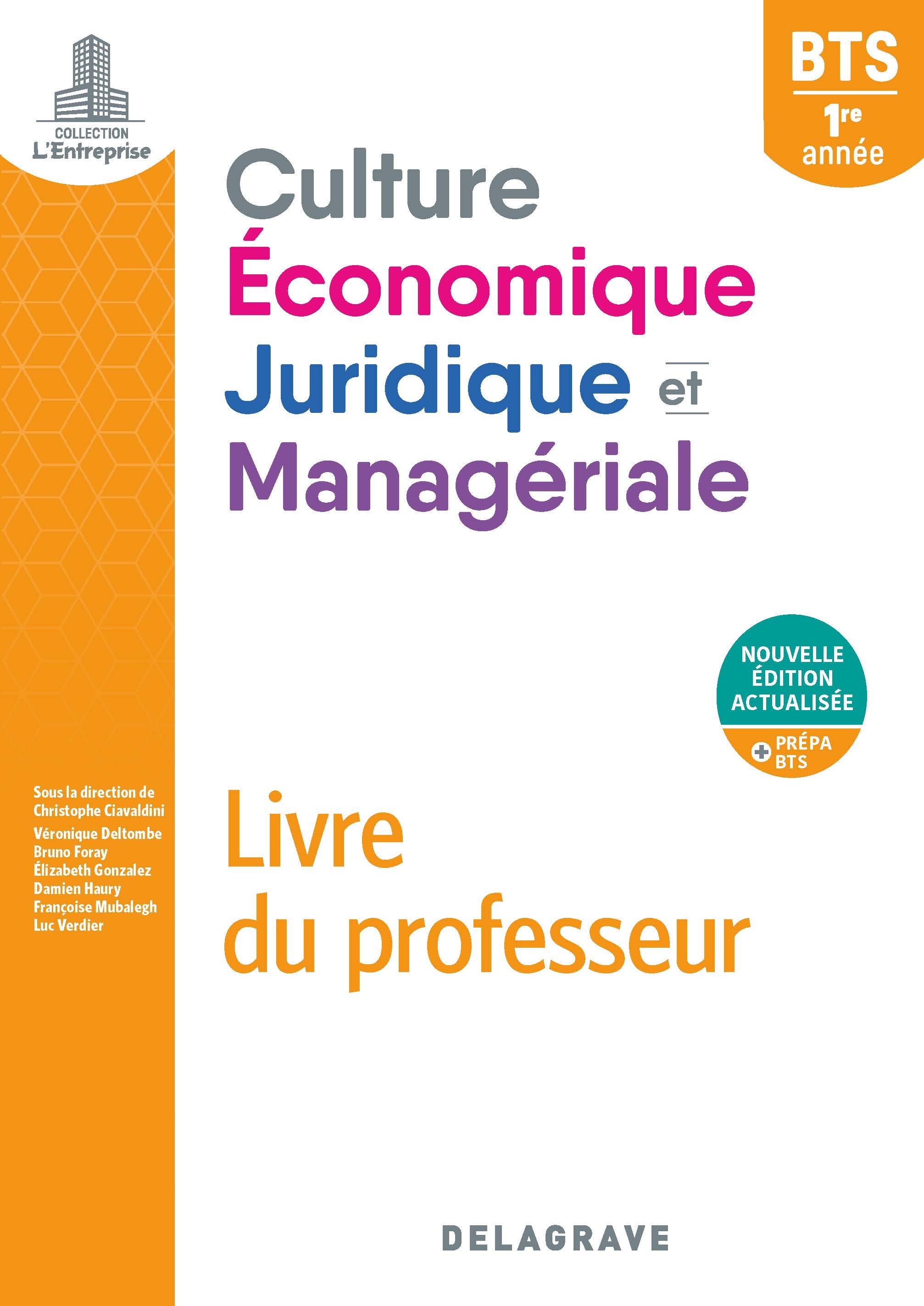 Culture économique, juridique et managériale (CEJM) 1re année BTS (2020) - Pochette - Livre du professeur