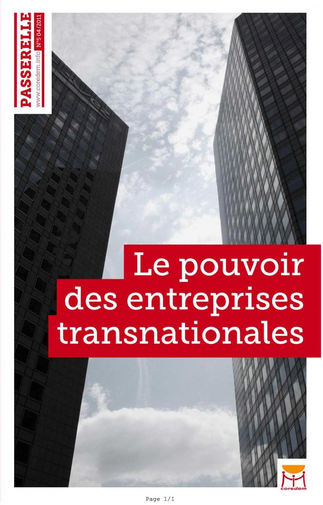 Le Pouvoir Des Entreprises Transnationales - Revue Passerelle N°5