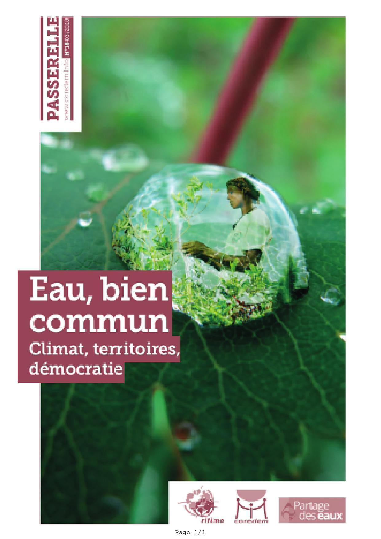 Passerelle N°18 Eau, bien commun climat, territoires, démocratie - mars 2018