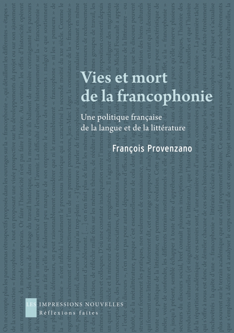 VIES ET MORT DE LA FRANCOPHONIE