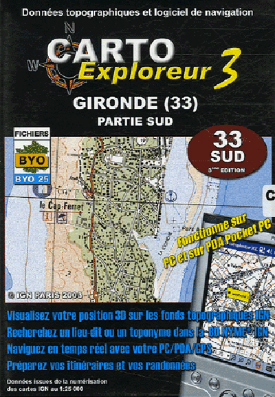 **GIRONDE SUD CD-ROM 1/25 000