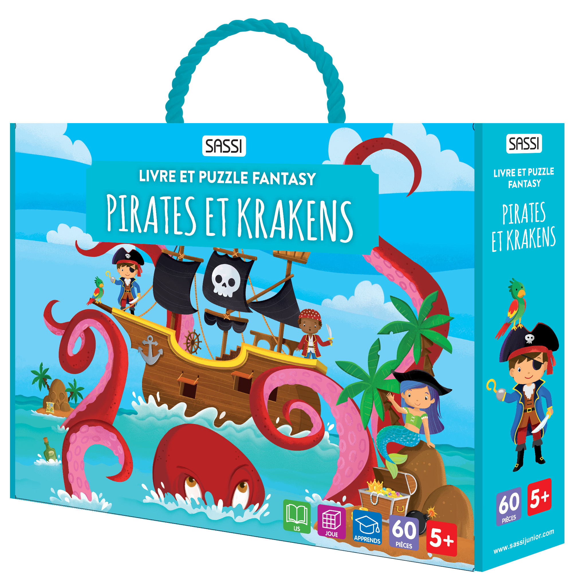 Livre et puzzle fantasy - Pirates et krakens
