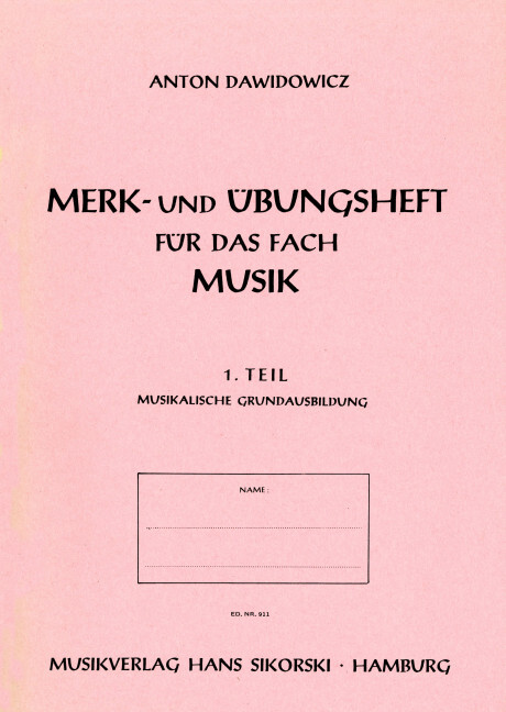 Merk- und Übungsheft für die musikalische Grundausbildung