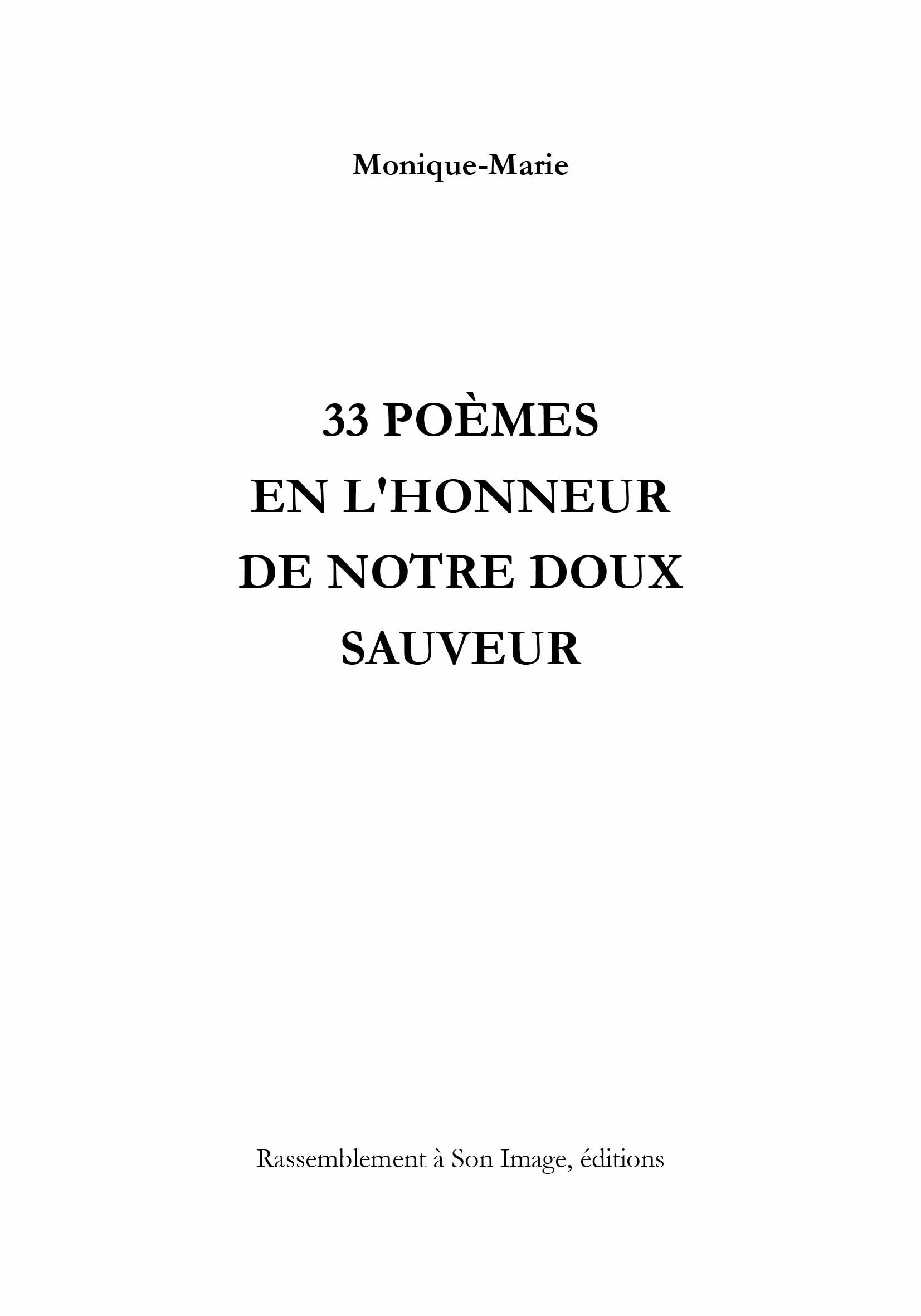 33 poèmes en l'honneur de notre doux sauveur - L453