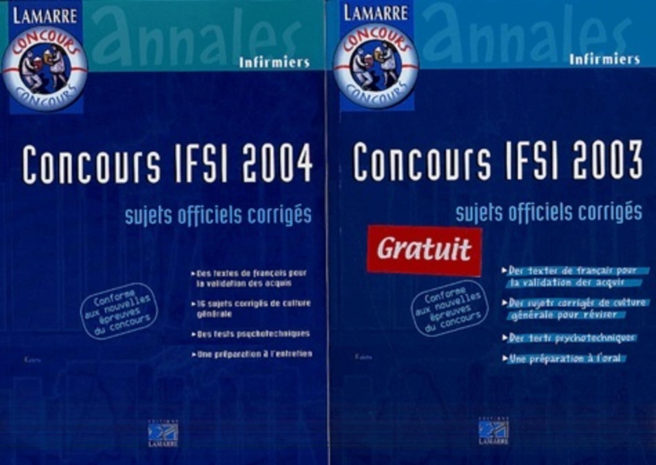 PACK SPECIAL CONCOURS IFSI 2004 + CONCOURS IFSI 2003