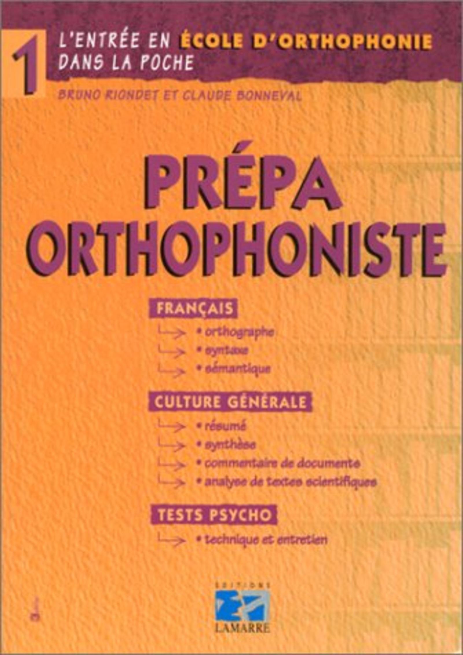 PREPA ORTHOPHONISTE