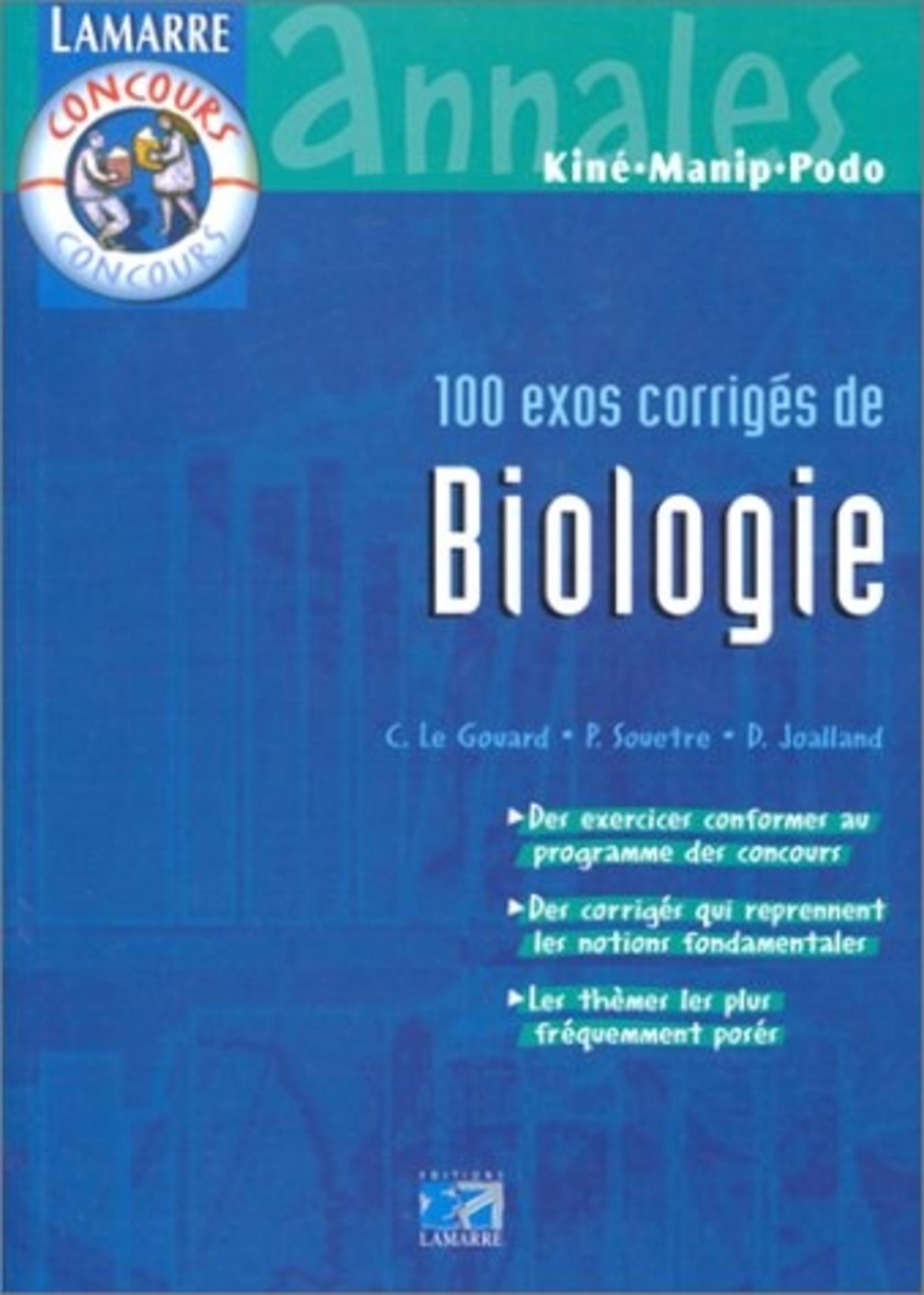 BIOLOGIE : 100 EXOS CORRIGES