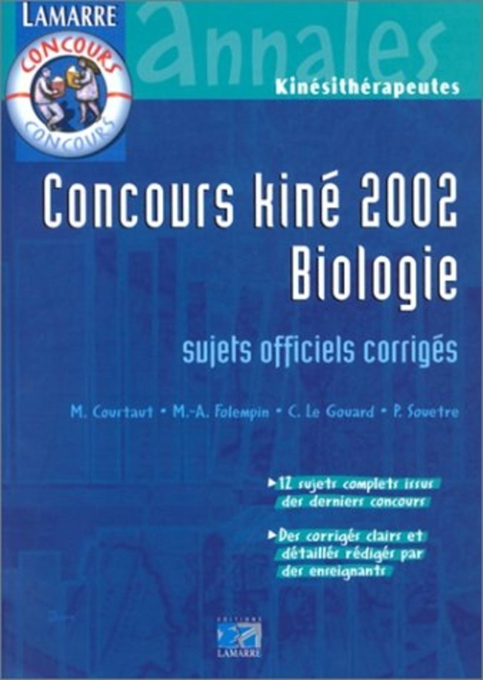 BIOLOGIE CONCOURS KINE 2002