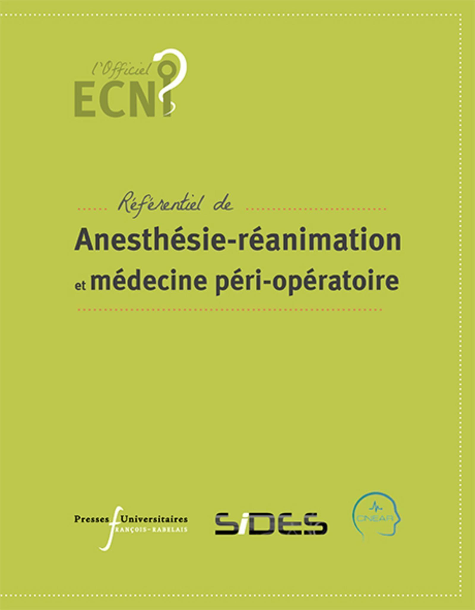 ECN référentiel d'anesthésie-réanimation et de médecine péri-opératoire