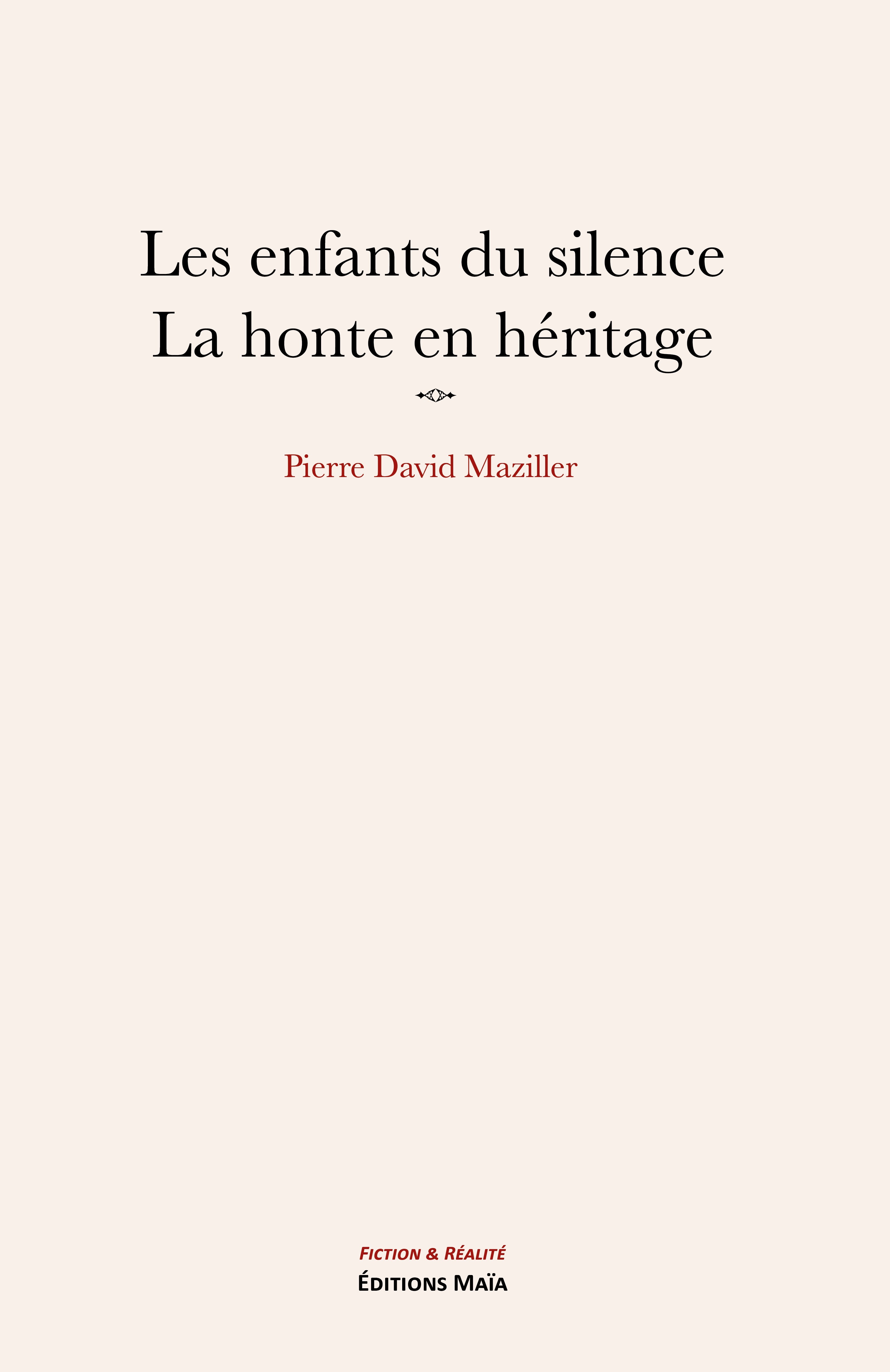 Les enfants du silence - La honte en héritage