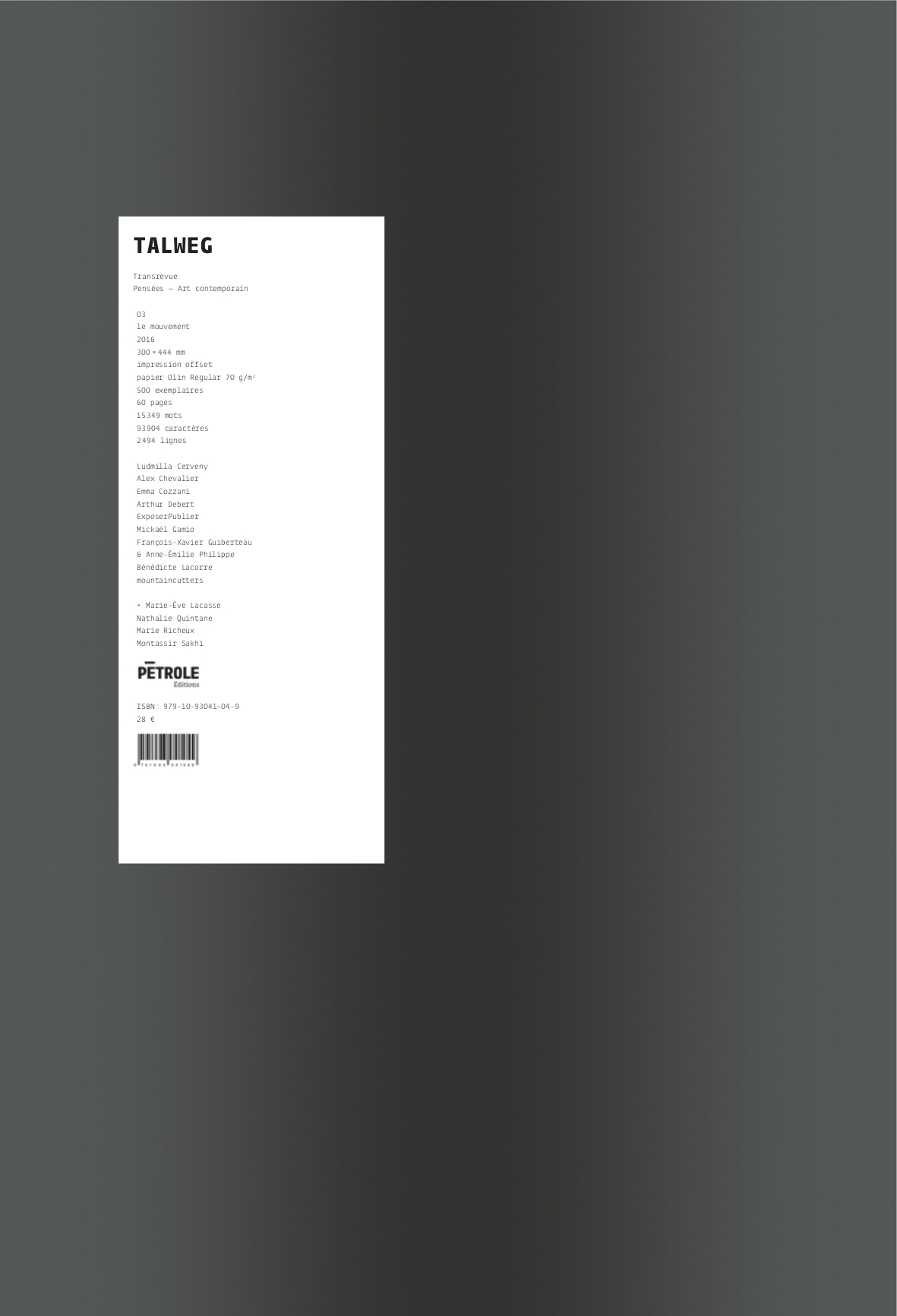 TALWEG 03 - LE MOUVEMENT