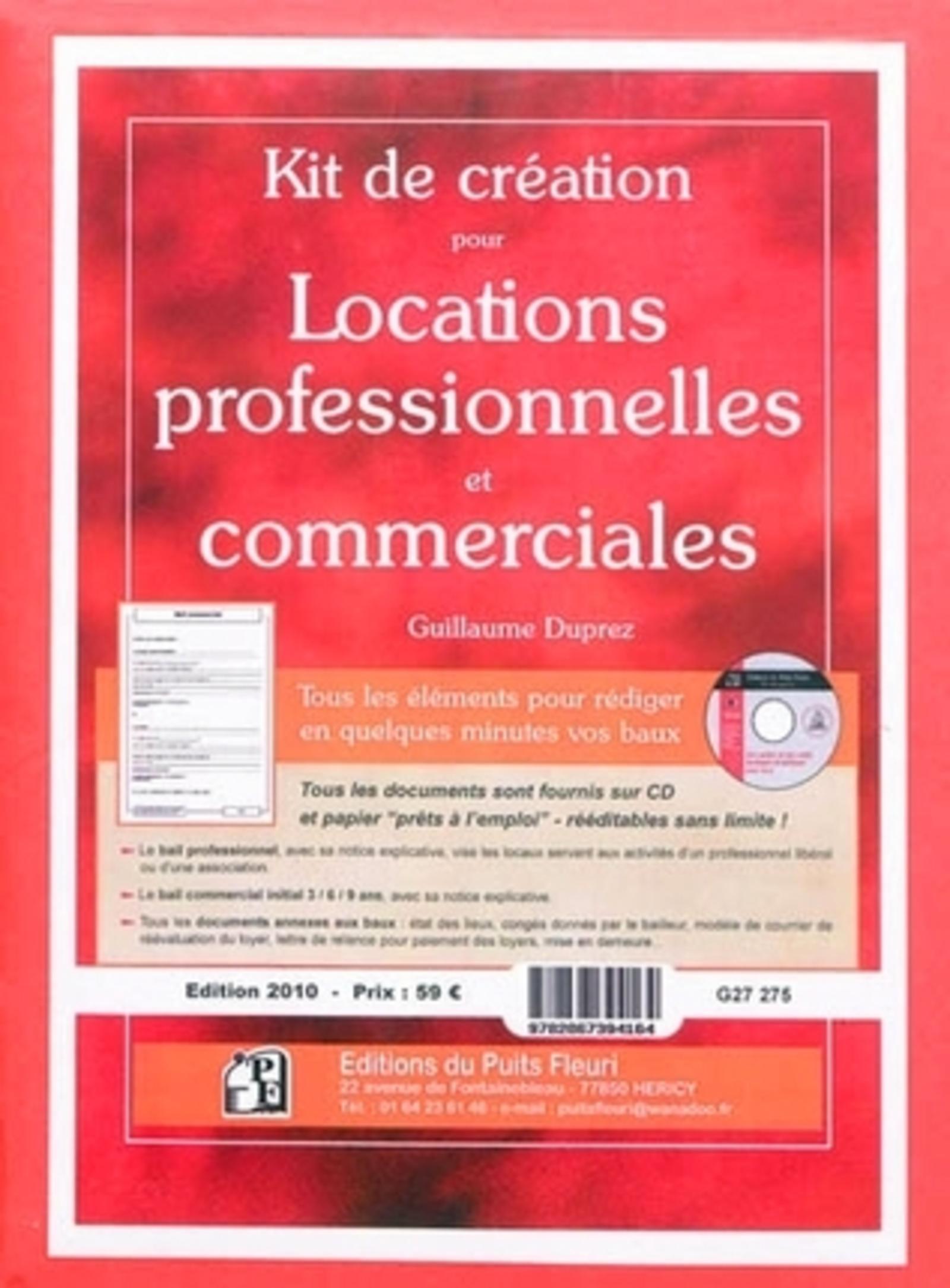 KIT DE CREATION POUR LOCATIONS PROFESSIONNELLES ET COMMERCIALES
