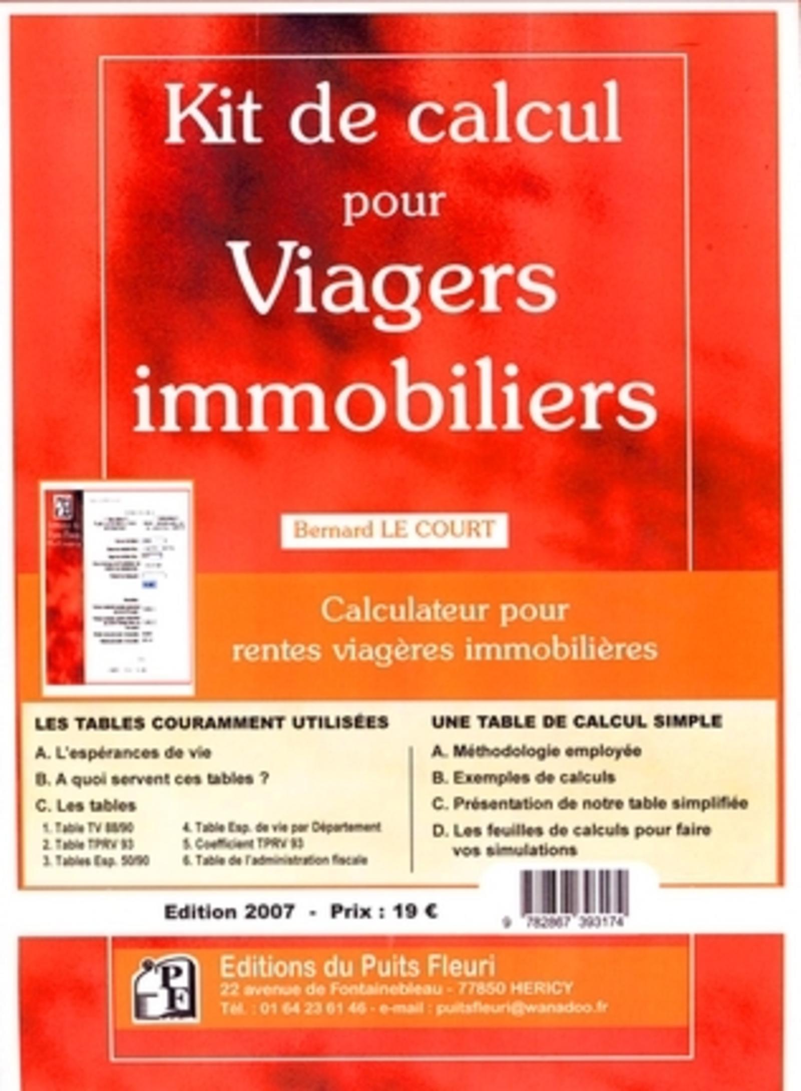 KIT DE CALCUL POUR VIAGERS IMMOBILIERS. CALCULATEUR POUR RENTES VIAGERES IMMOBIL