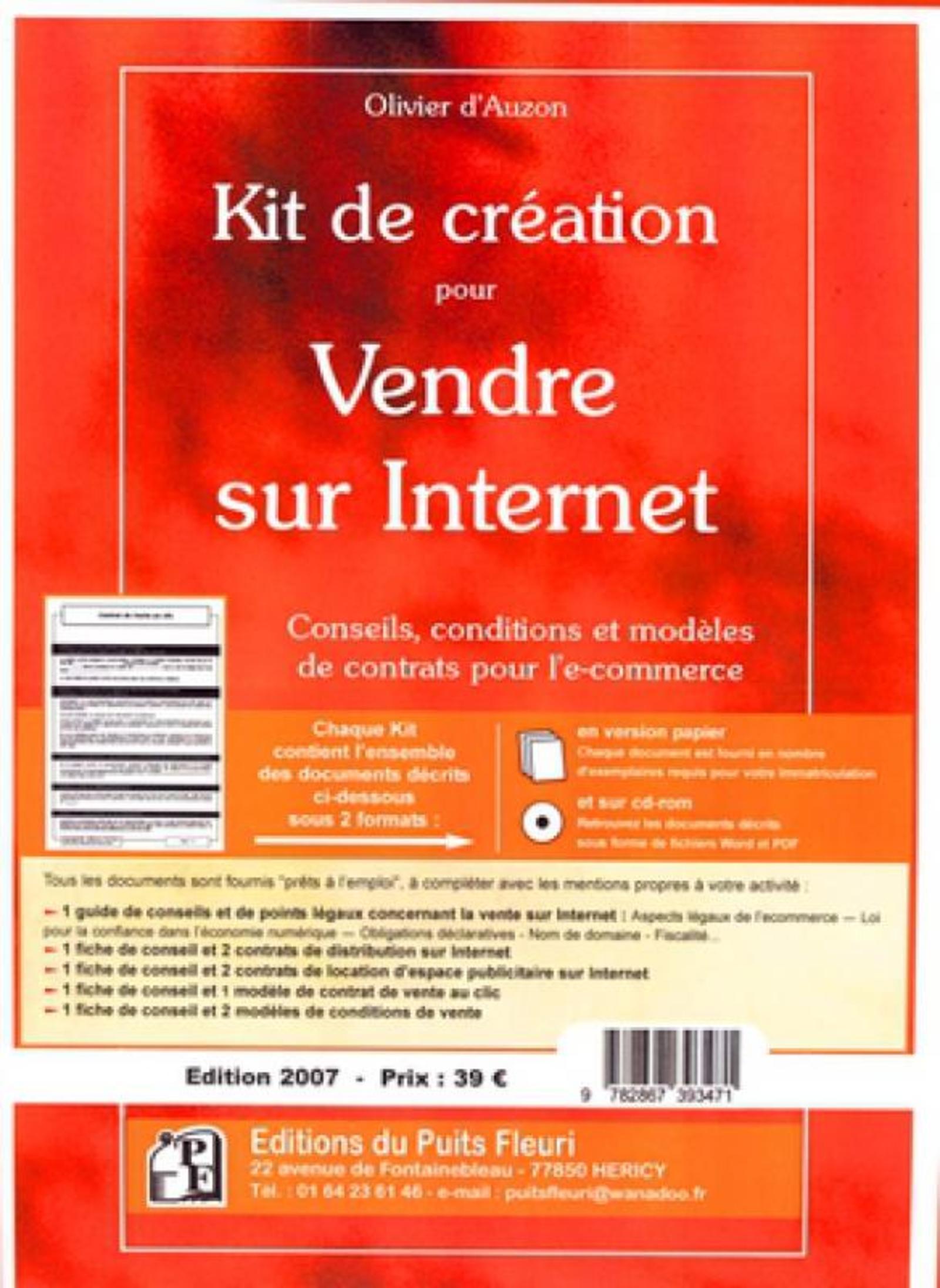 KIT DE CREATION POUR VENDRE SUR INTERNET.CONSEILS,CONDITIONSET MODELES DE CONTRA