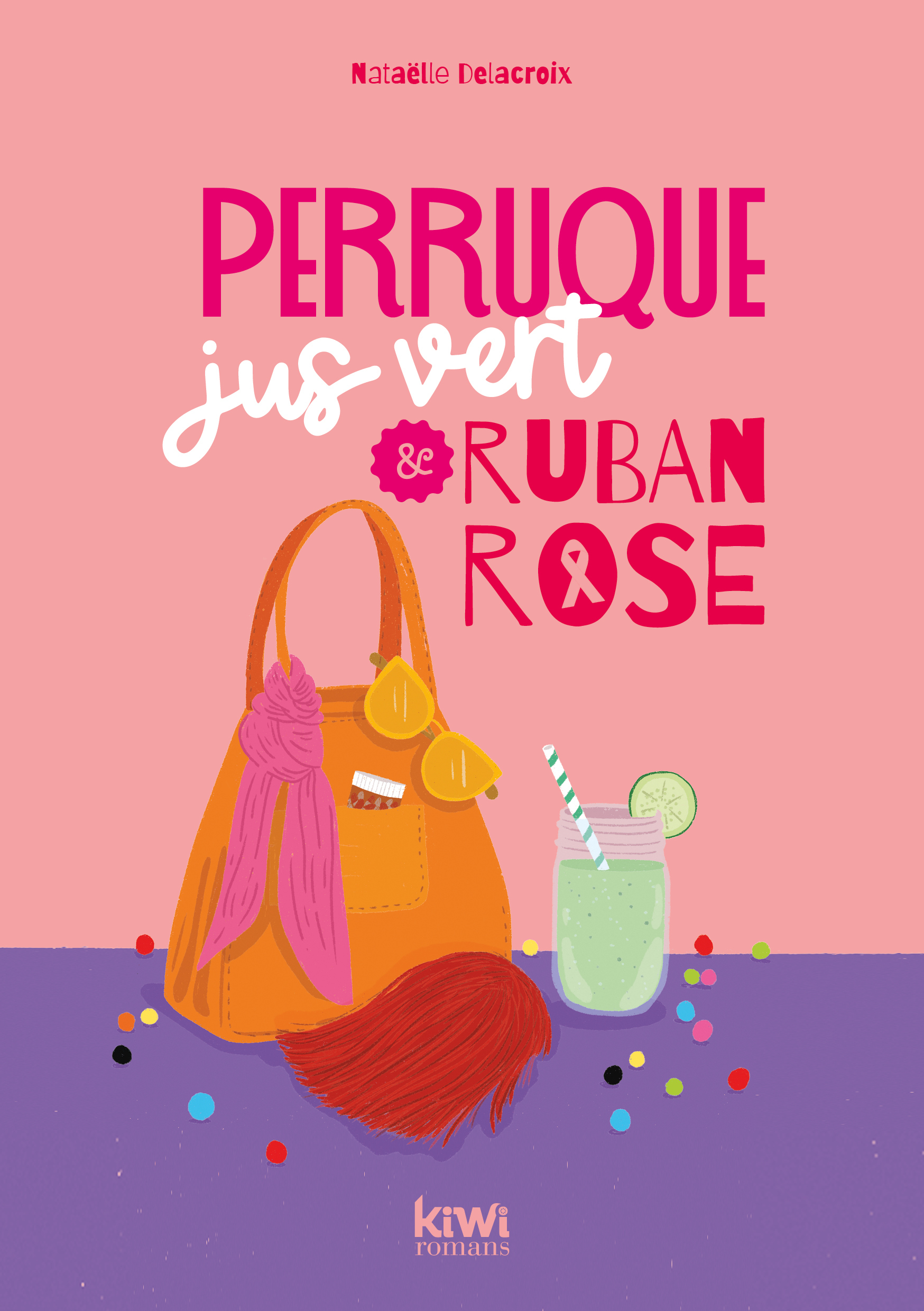 Perruque, jus vert et ruban rose
