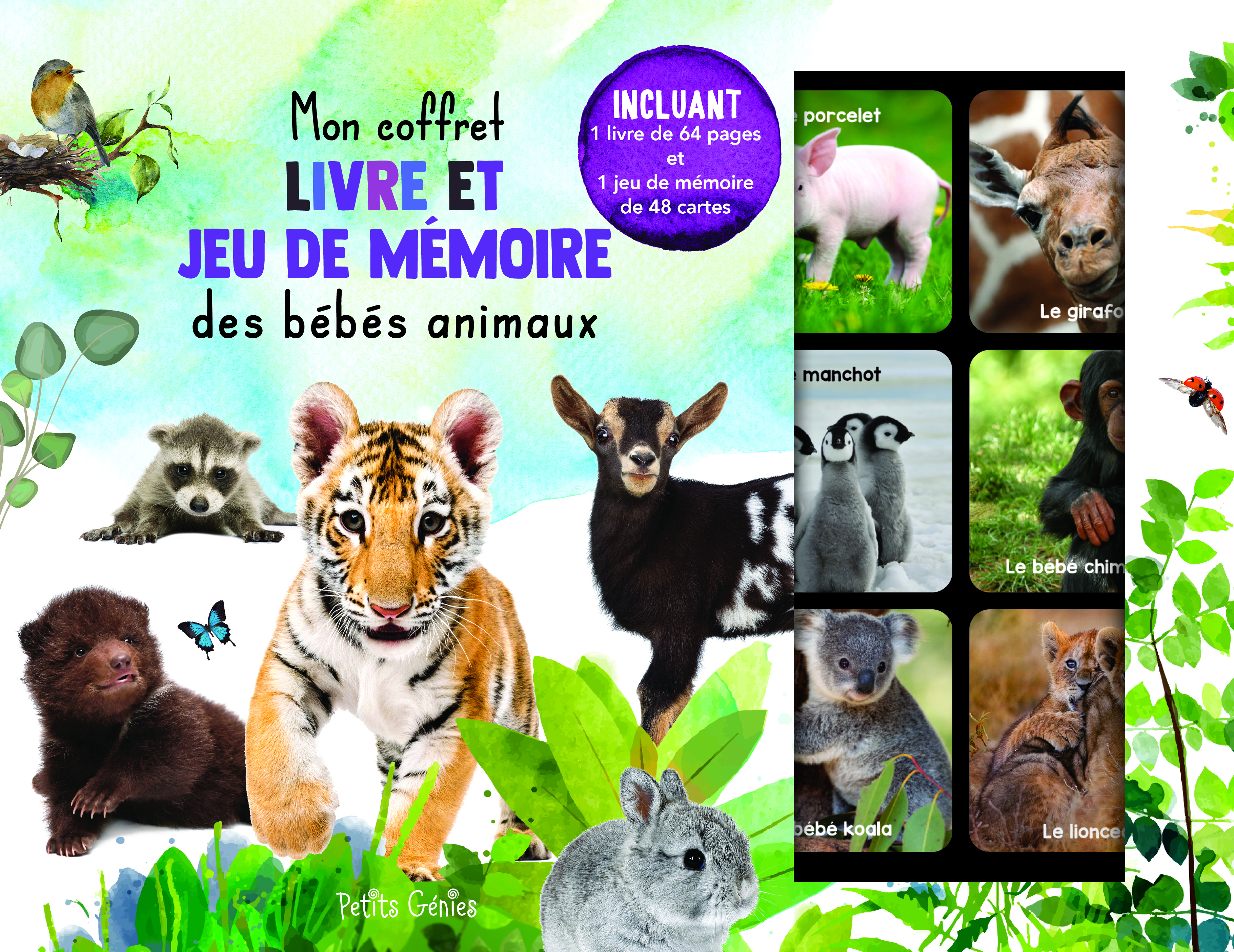 Mon coffret livre et jeu de mémoire des bébés animaux