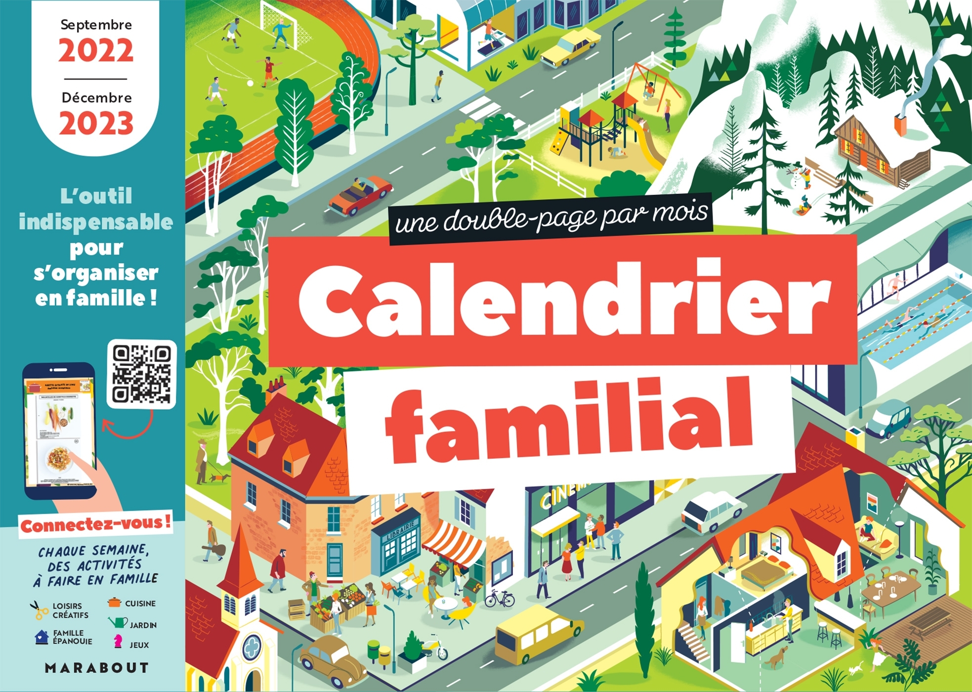 Grand calendrier mensuel de la famille - Septembre 2022 - Décembre 2023