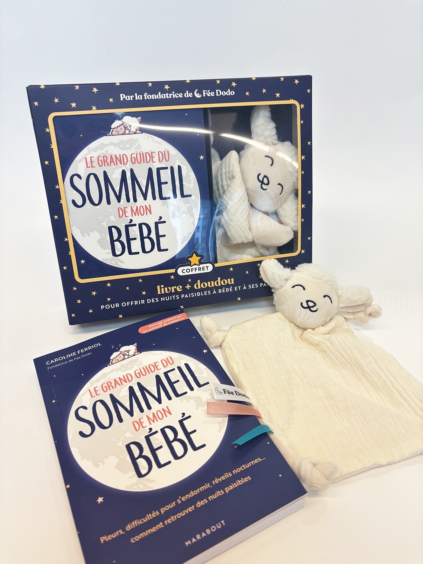Mon coffret Fée dodo :  livre Grand guide du sommeil de mon bébé + doudou