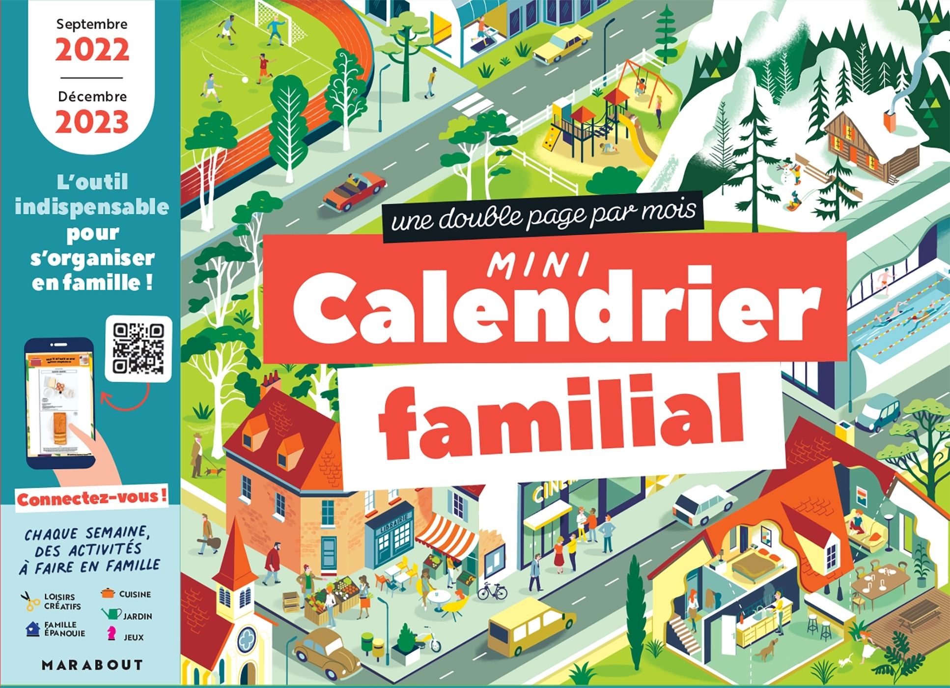 Mini calendrier mensuel de la famille - Septembre 2022- Décembre 2023