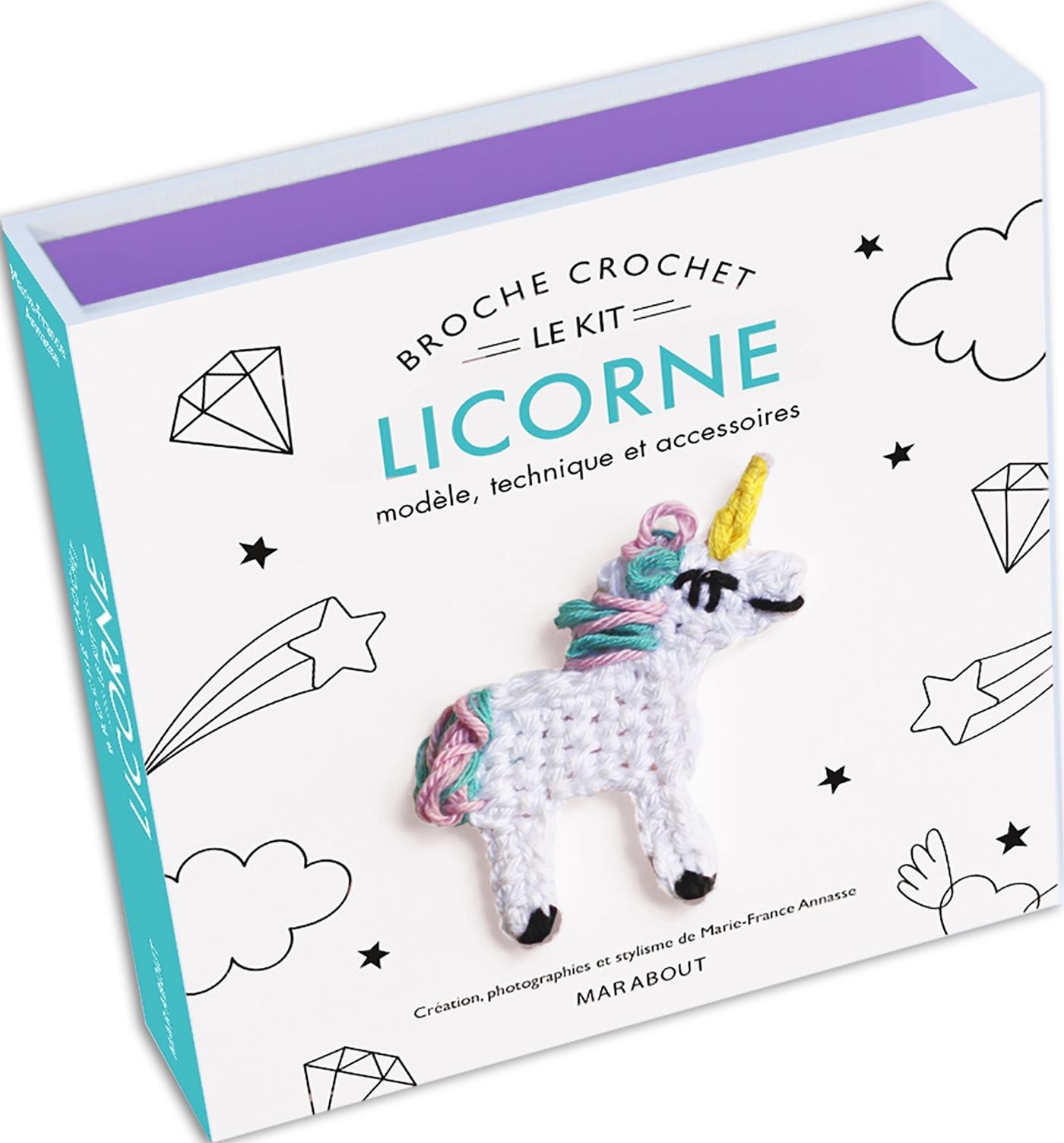 Kit broche tête de silhouette licorne