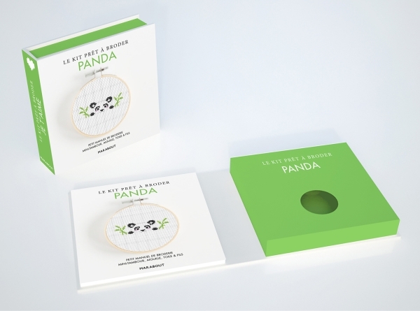 Kit prêt à broder - panda