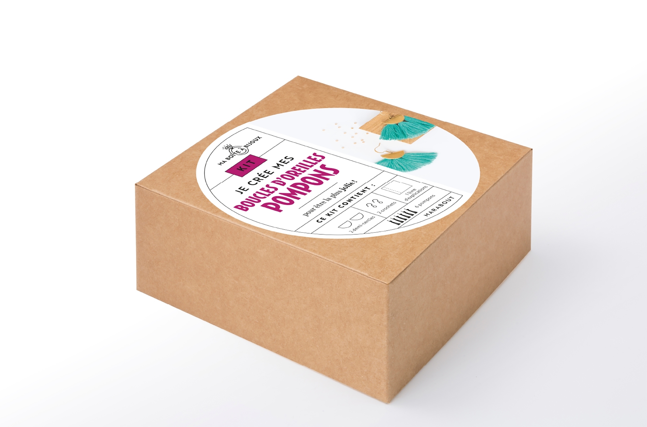 Kit je crée mes boucles d'oreilles pompons