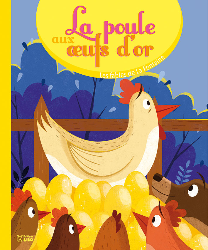 LIVRE FABLE LA POULE OEUFS OR