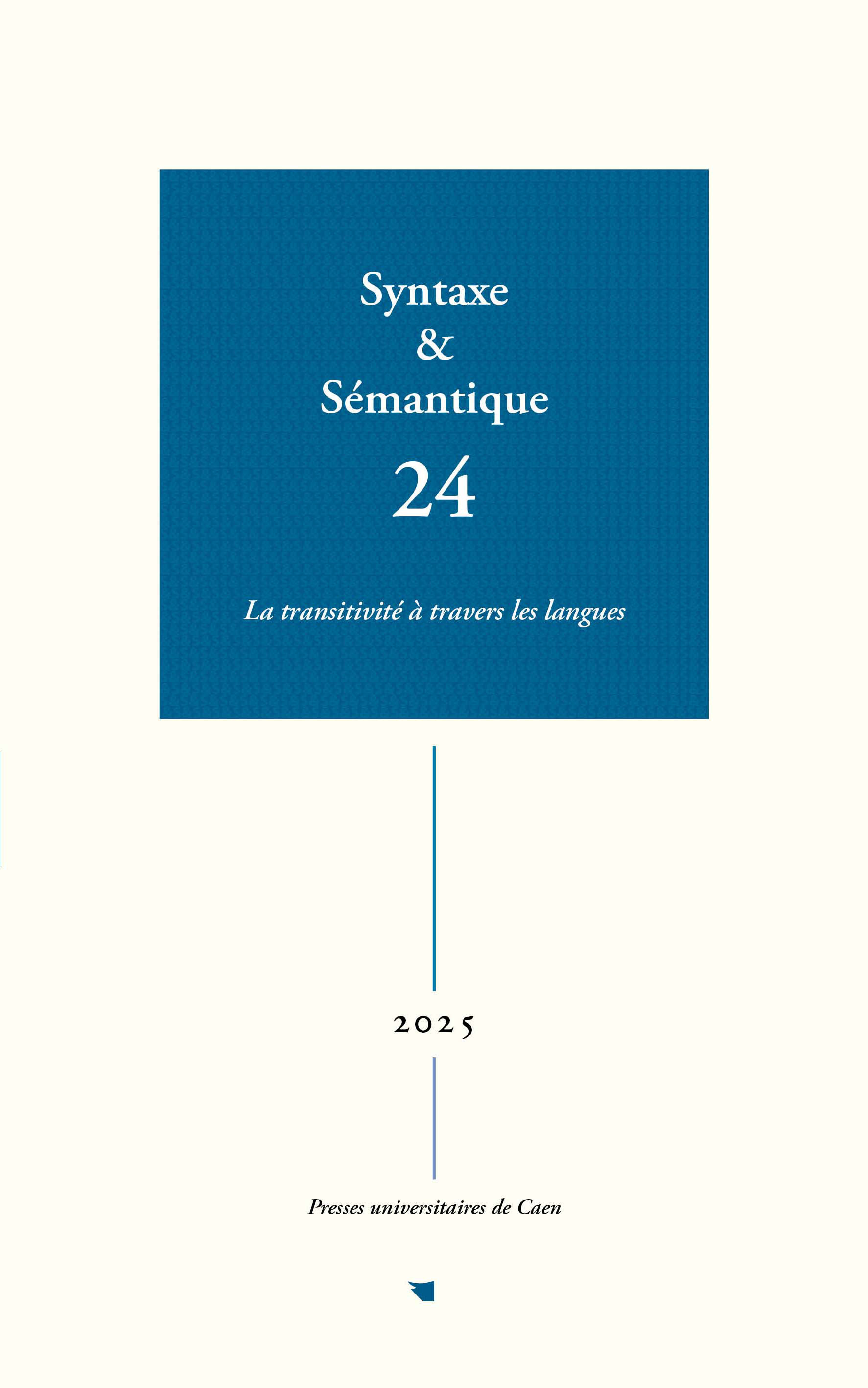 SYNTAXE & SEMANTIQUE, NO 24/2025