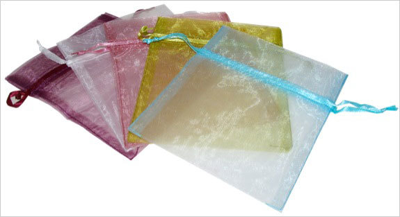 Pochettes Organza Verte - Lot de 5