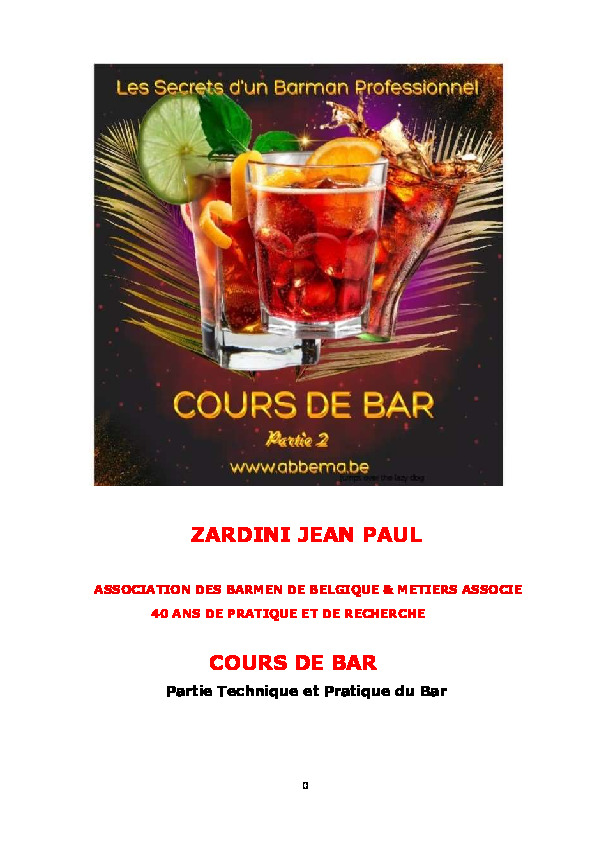 Les secrets d'un Barman Professionnel