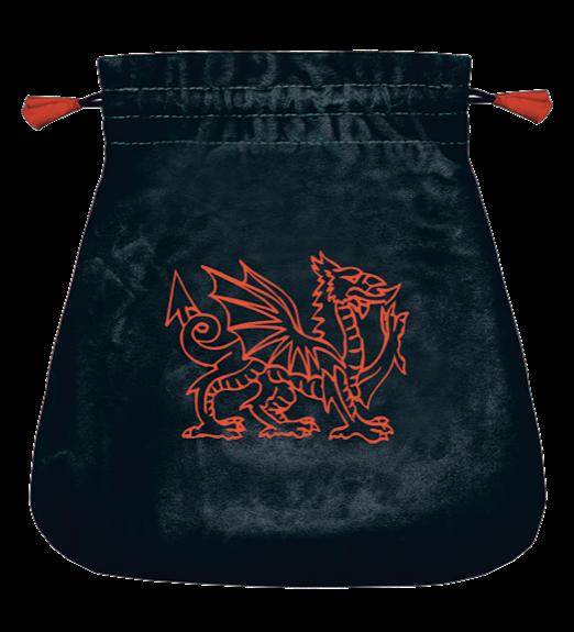 Bourse velours noir dragon