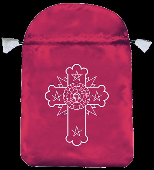 Bourse satin rouge croix latine