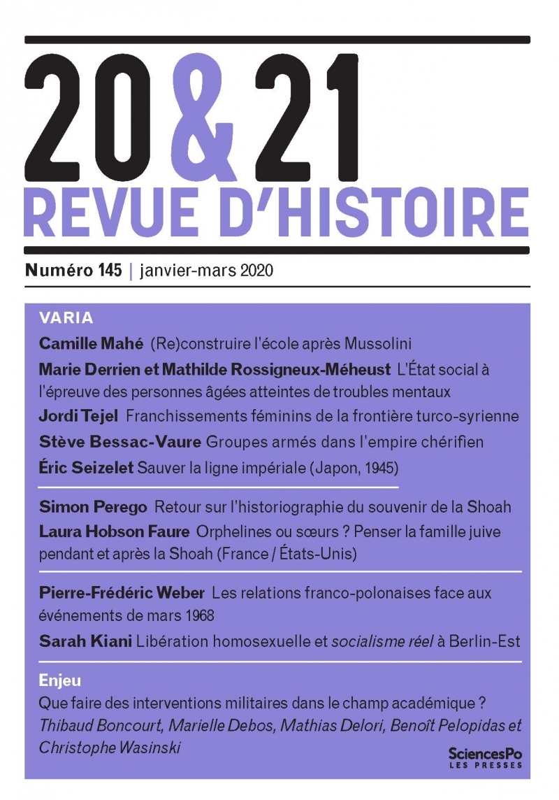 20&21. Revue d'histoire 145