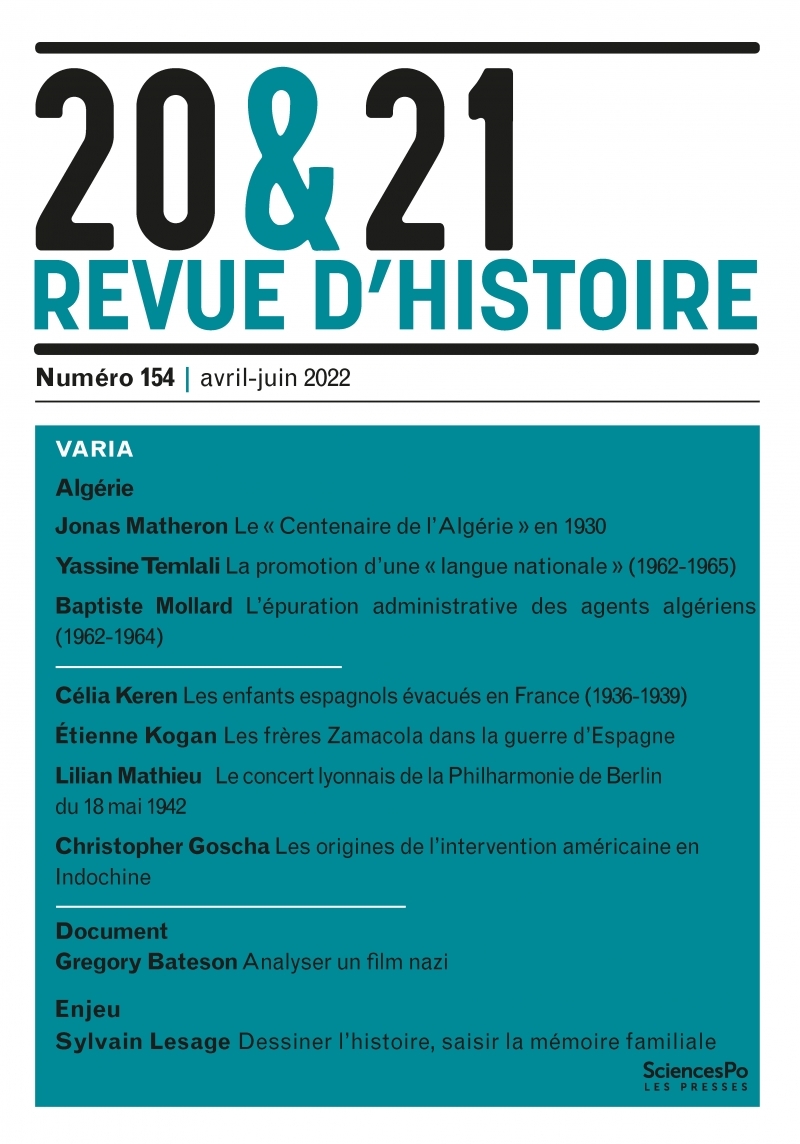 20&21. Revue d'histoire 154