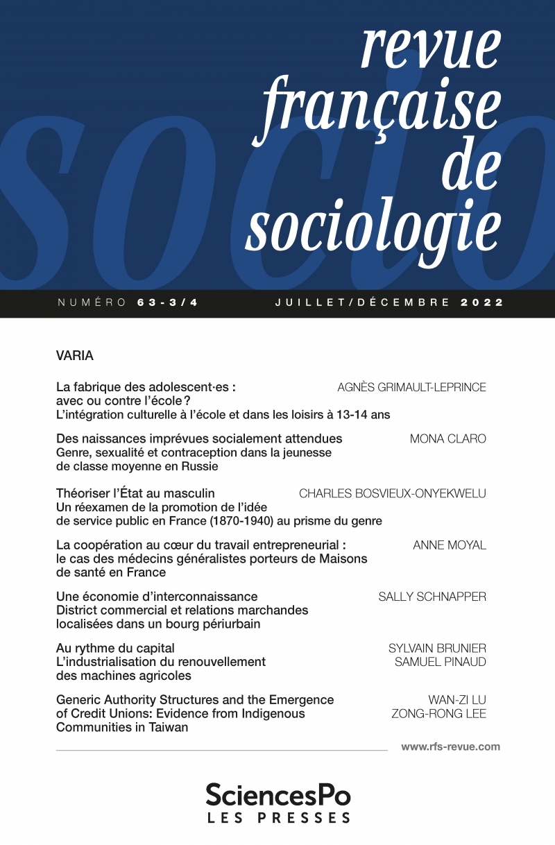 Revue Française de Sociologie T63-3/4