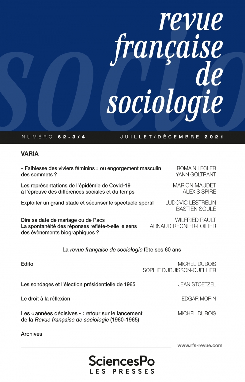 Revue Française de Sociologie T62-3/4