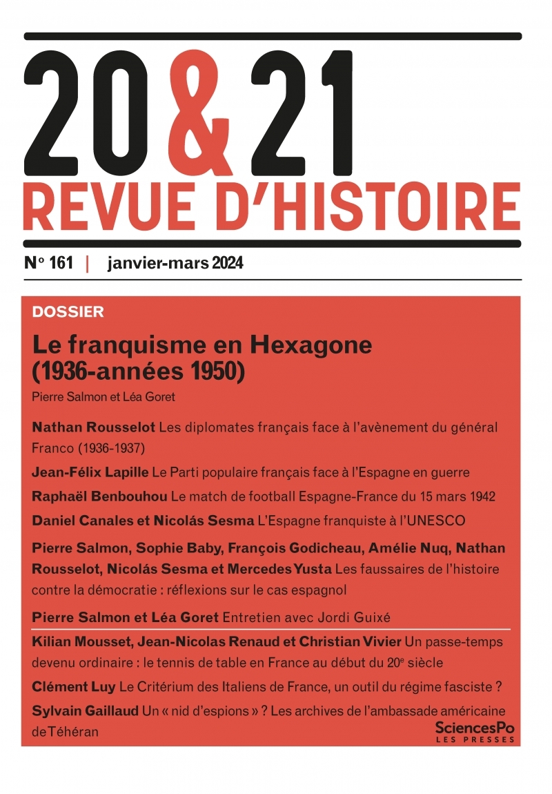20&21. Revue d'histoire 161 - Le franquisme en Hexagone (193
