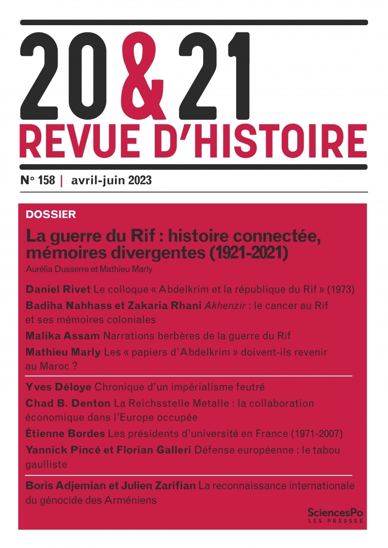 20&21. Revue d'histoire 158 - La guerre du Rif : histoire co