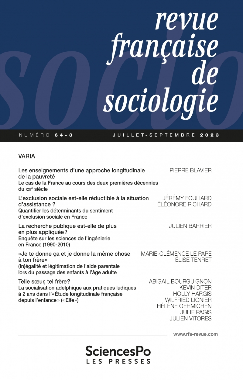 Revue française de sociologie T64-3