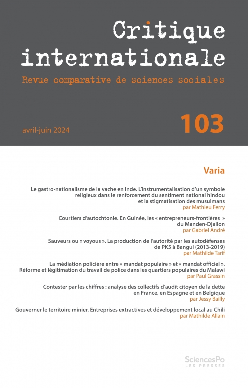 Critique Internationale 103