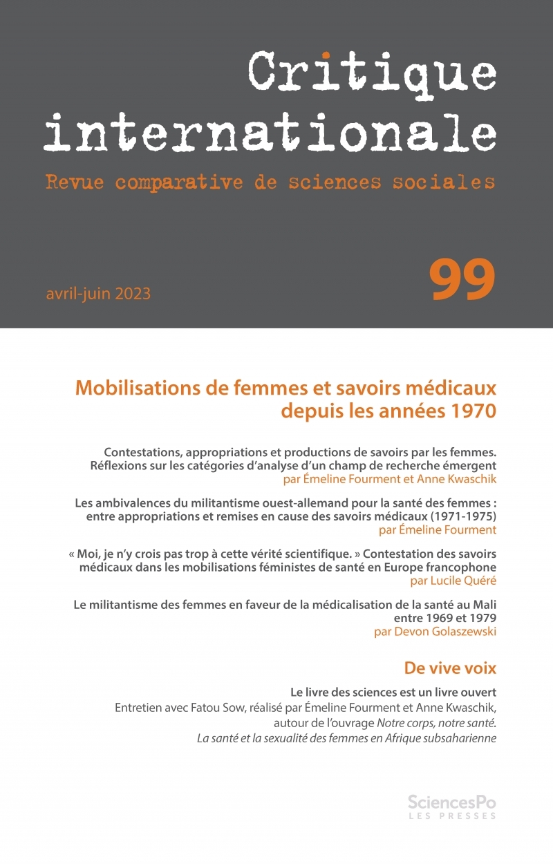 Critique internationale 99 - Mobilisations de femmes et savo