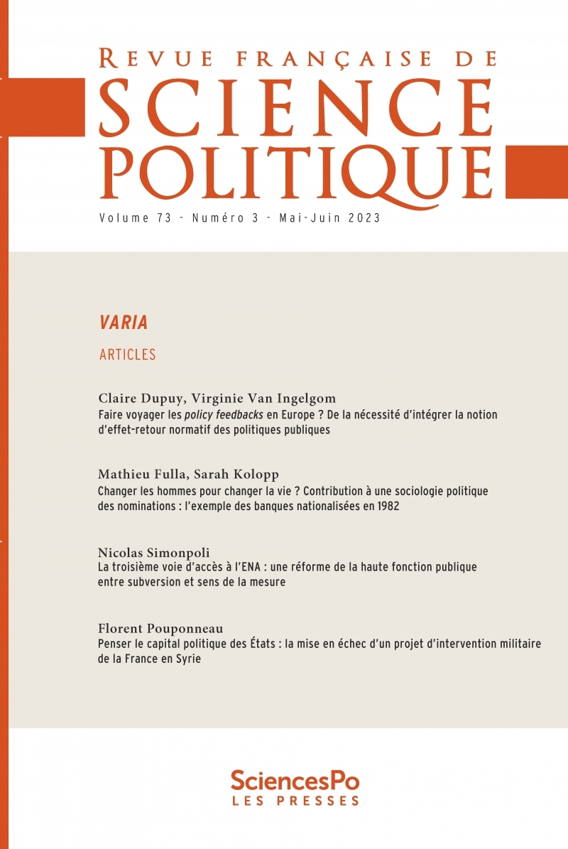 Revue française de science politique T73-3