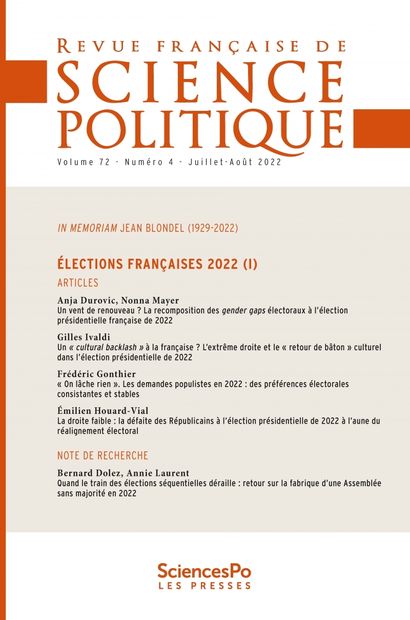 Revue Française de Science Politique T72-4 - Élections franç